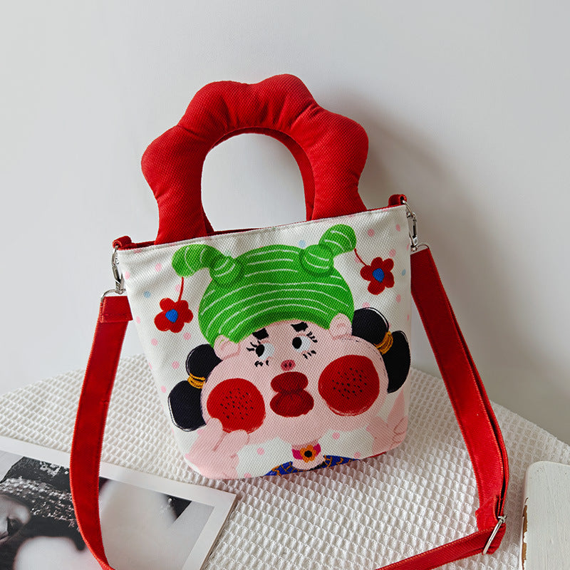 Women's Summer Cartoon Funny Striped Plaid Bags