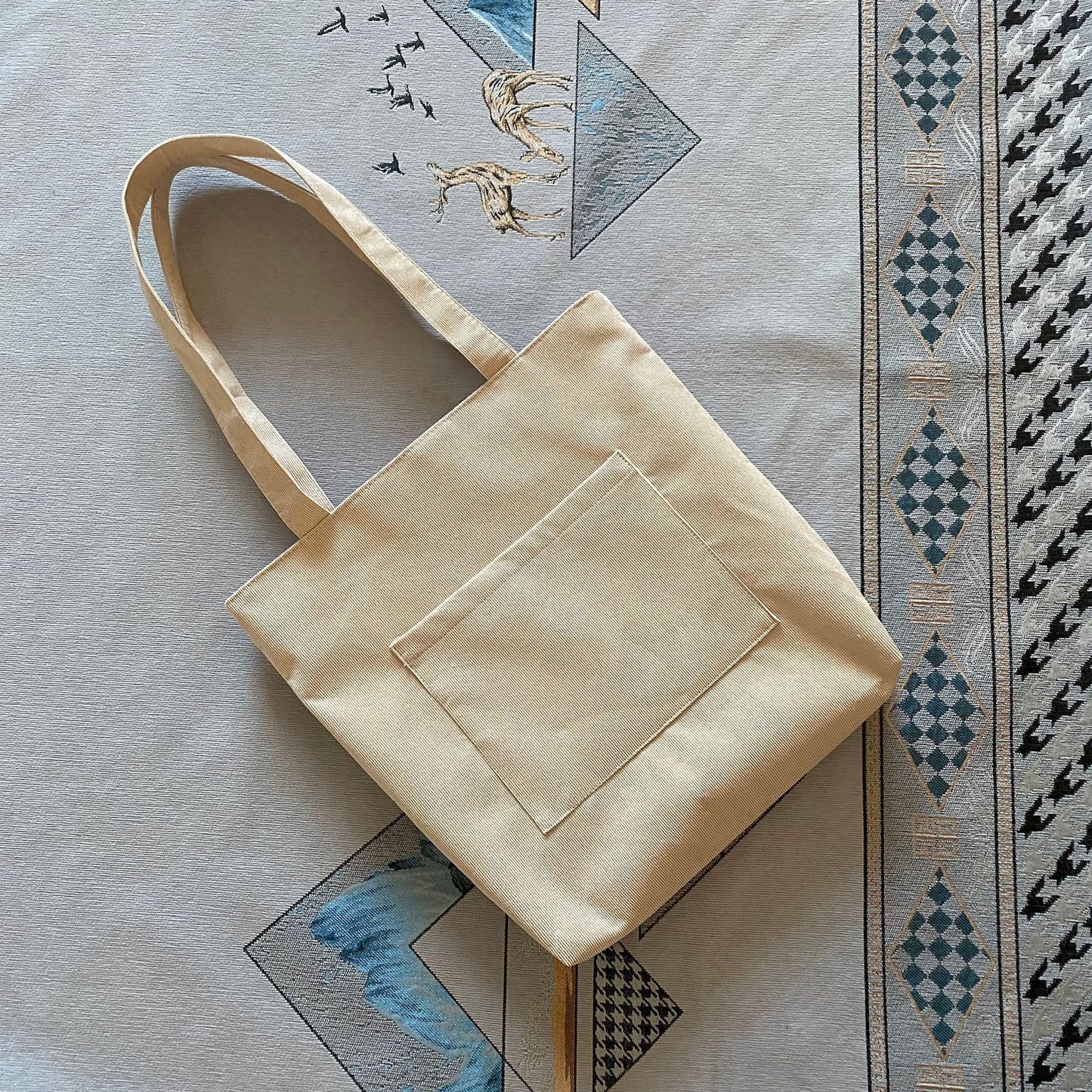Women's Large Capacity Shopping Canvas Simple Retro Handbags