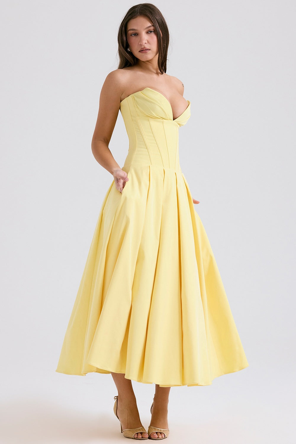 Autumn Solid Color Large Swing Sleeveless Suits