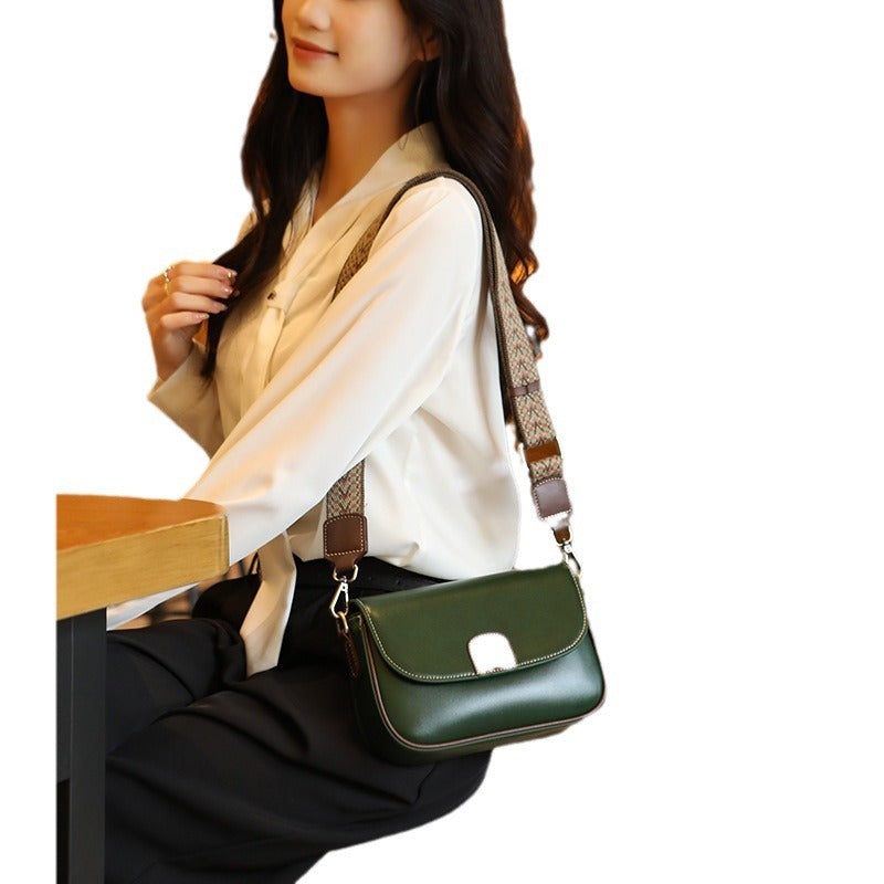 Women's Layer Vegetable Tanning Contrast Color Elegant Small Square Bags