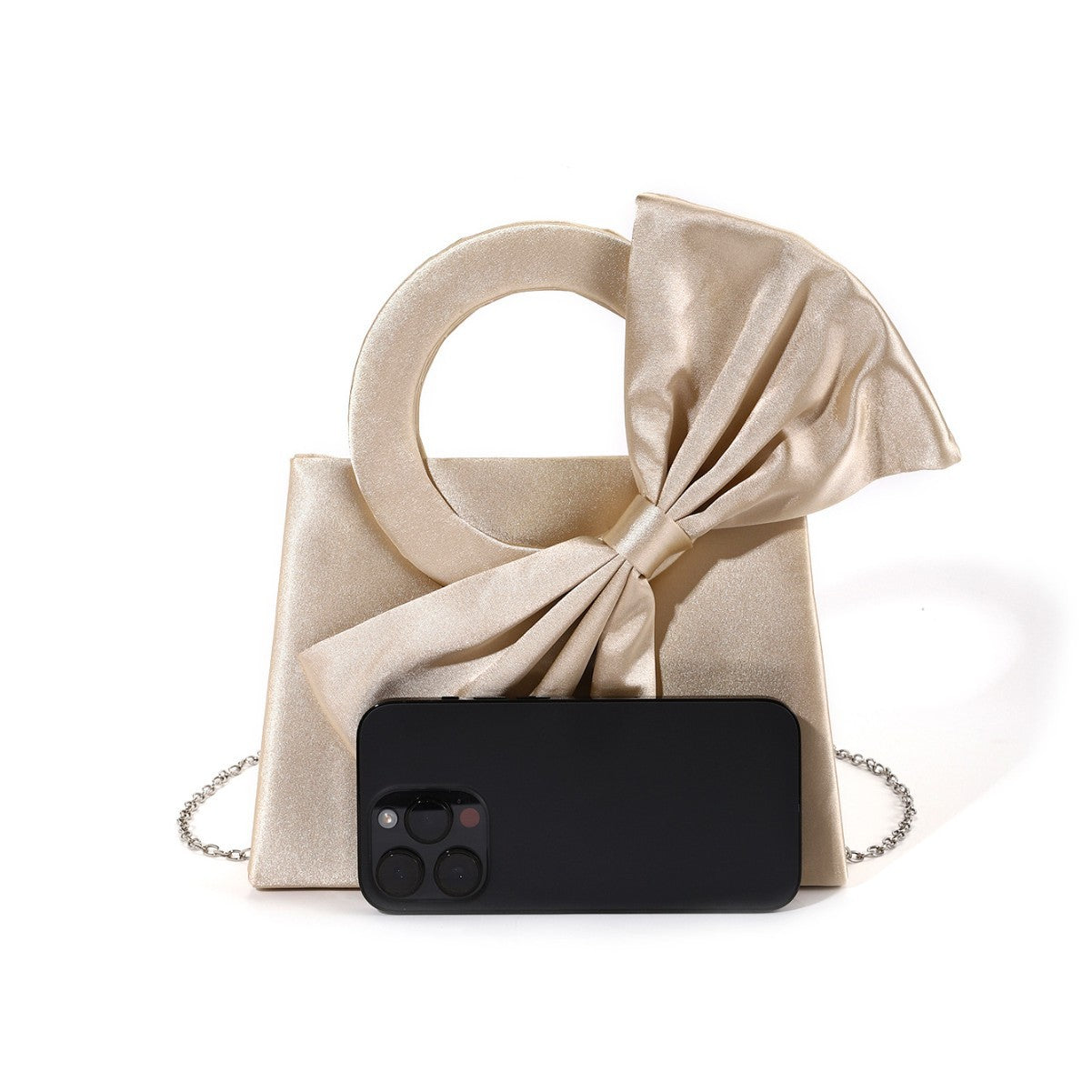 French Style Design Solid Color Bow Handbags