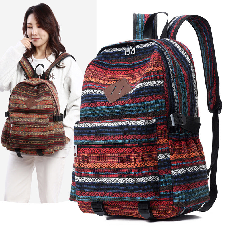 Women's Cotton Linen Fabric Ethnic Style Large Bags