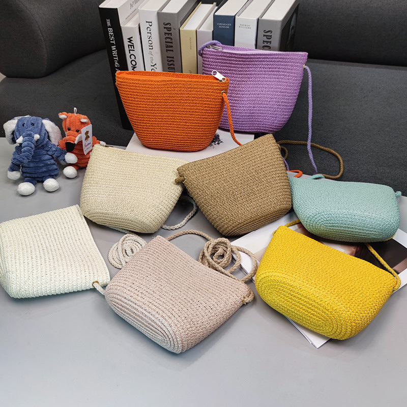 Woven Straw Cute Shell Bare Seaside Children's Coin Purse