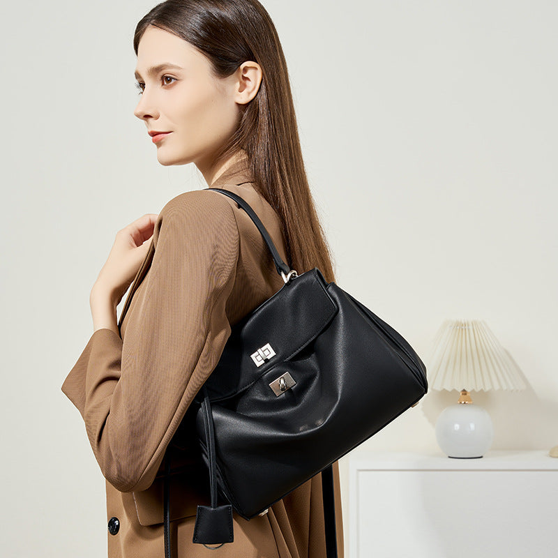 Kelly Large Capacity Smooth Calfskin Portable Crossbody Bags