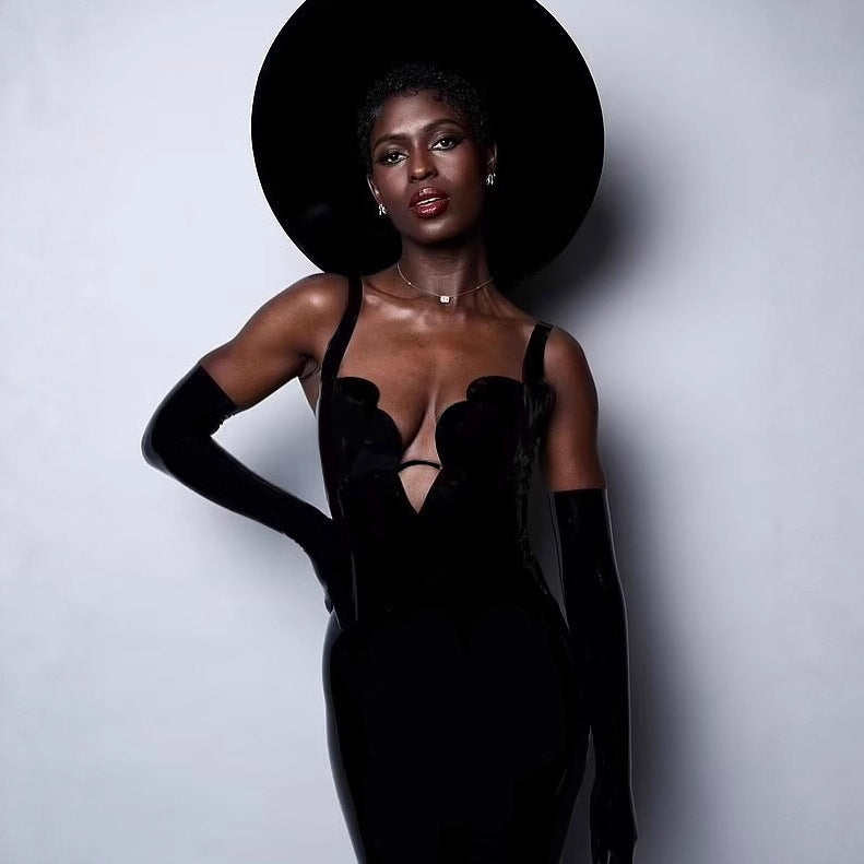 Black Sexy Low-cut Tight-fitting Suspender Bandage Jumpsuits