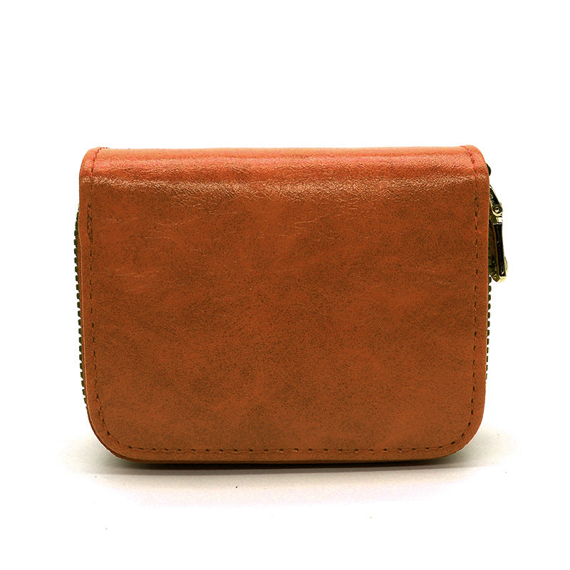 Men's Vintage Organ Large Capacity Zipper Female Card Holder