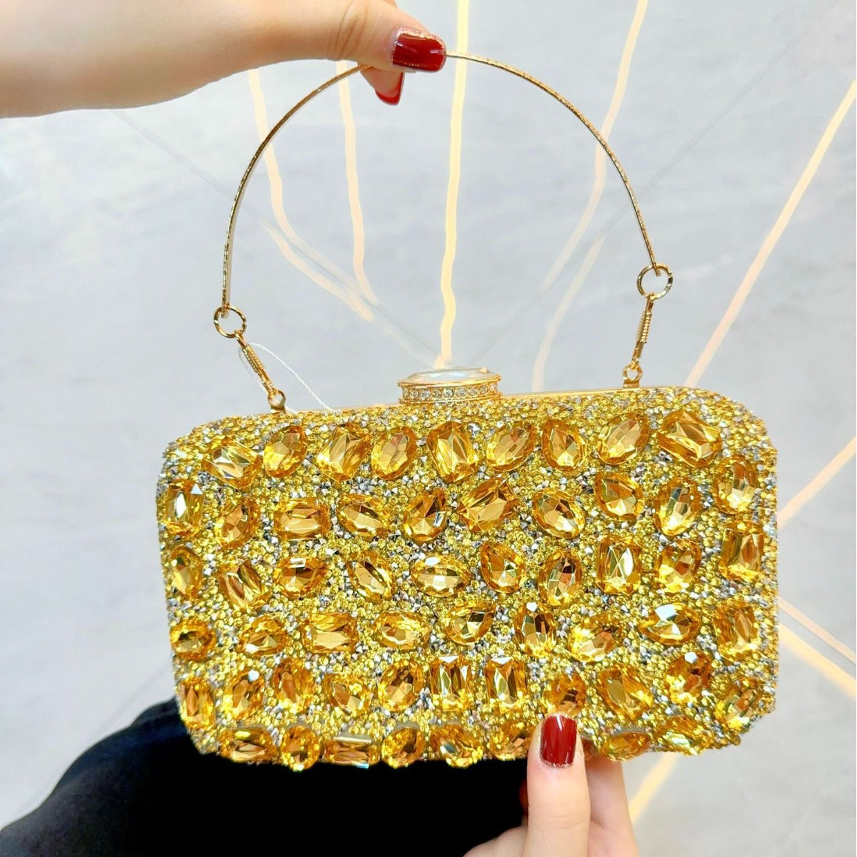 Women's Full Diamond Shiny Clutch Dinner Wedding Evening Bags