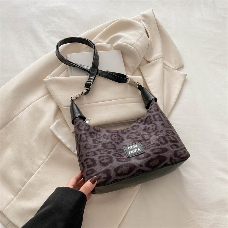 Women's Korean Fashion Leopard Print Popular Dumpling Bags
