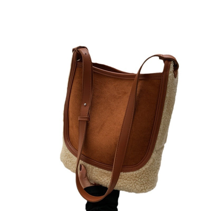 Women's Big Plush Large Capacity Lamb Wool Shoulder Bags