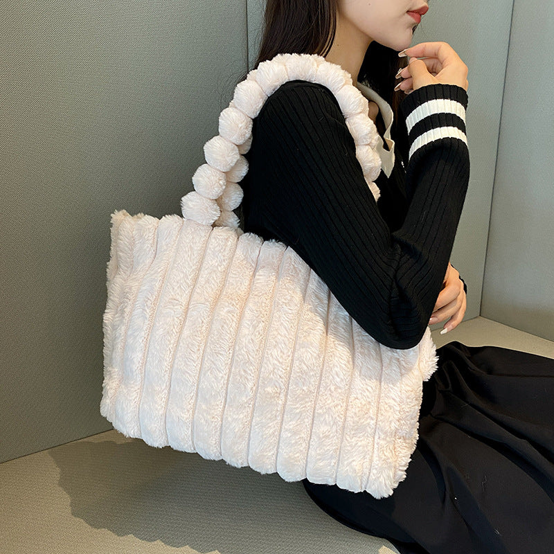 Large Capacity Totes Korean Style Solid Shoulder Bags