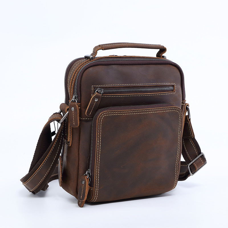Men's Layer Cowhide Leather Genuine High-grade Crazy Bags
