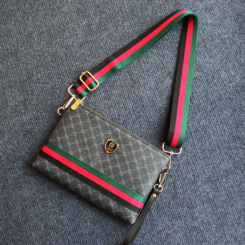 Men's Soft Multifunctional Clutch Unisex Envelope Striped Men's Messenger Bags