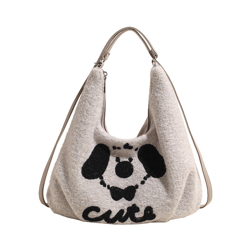 Design Cute Puppy Female Winter Fashion Shoulder Bags