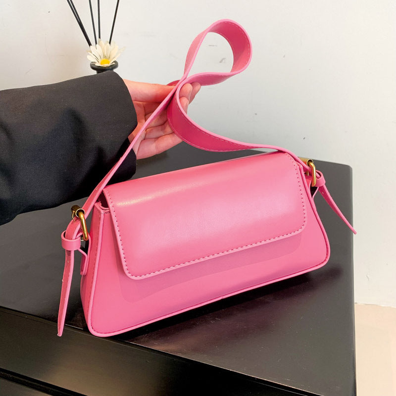 Women's Fashion French Stick Design Solid Color Shoulder Bags