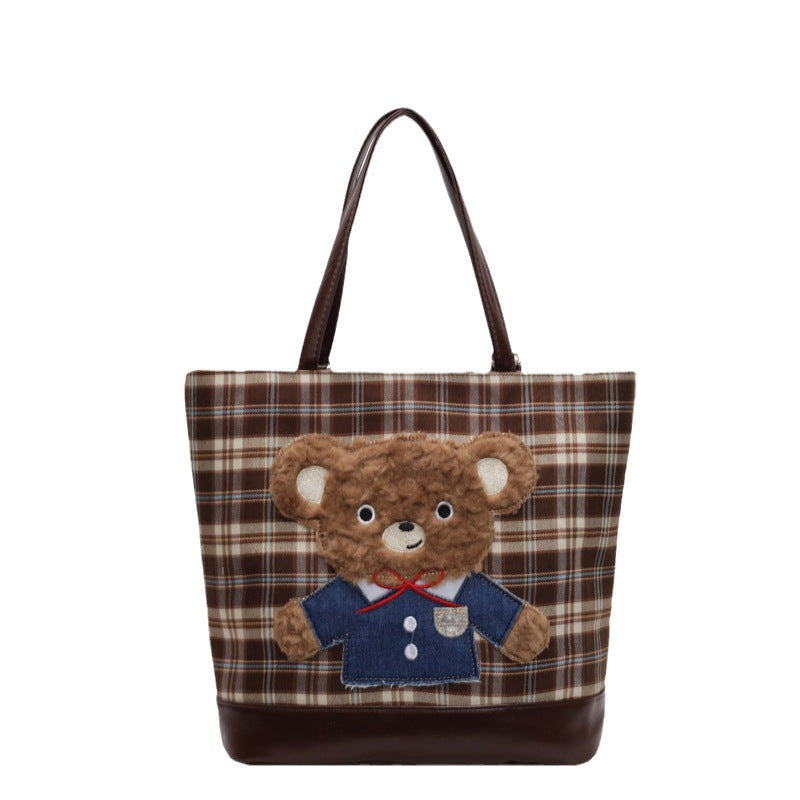 Women's Korean High-grade Woolen Plaid Fashion Shoulder Bags