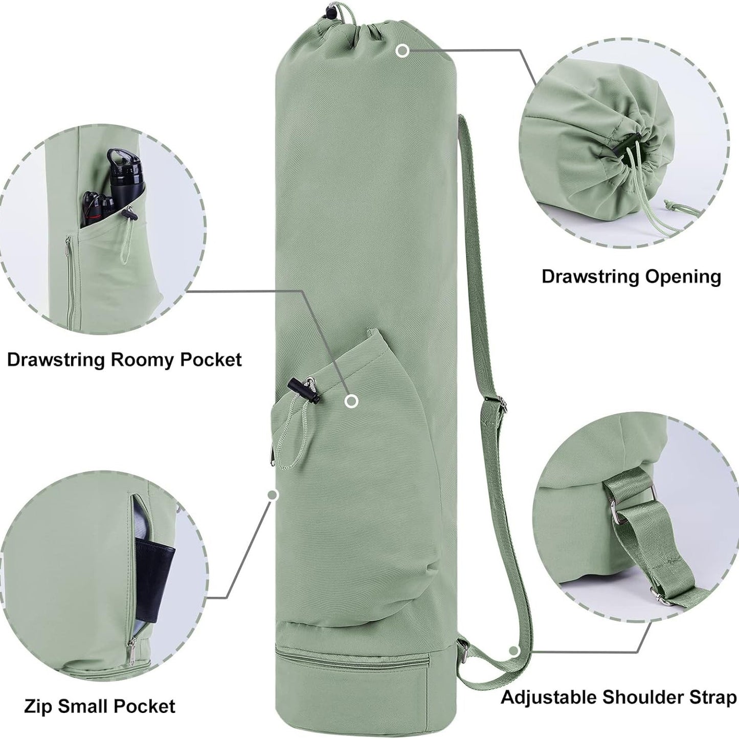 Mat With Water Bottle Pocket Bottom Backpacks