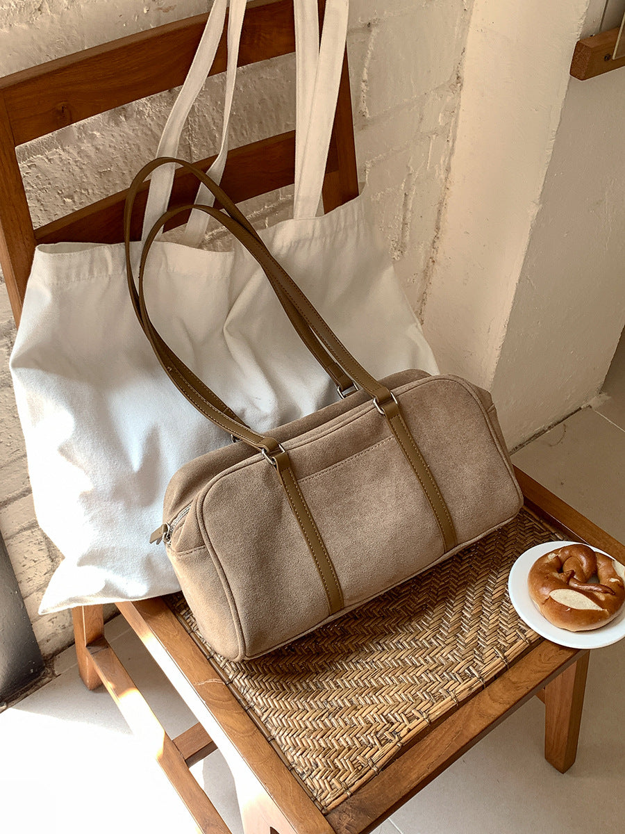 Women's Suede Autumn High-grade Large Capacity Commuter Shoulder Bags