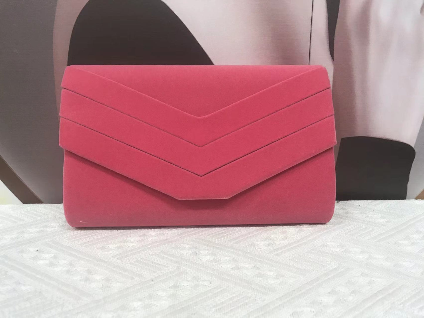 Flannel Three V Folding Fashion Clutch Evening Bags