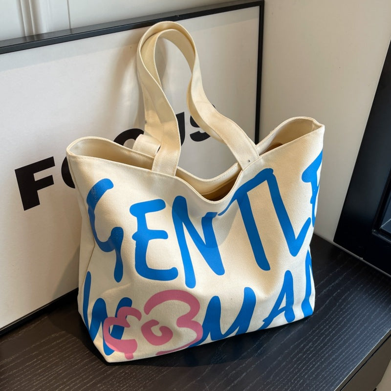 Women's Commuter Letters Canvas Large Capacity College Bags