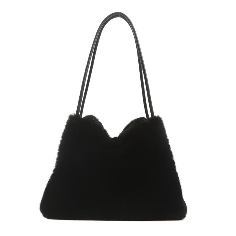 Women's Popular Plush Fur Furry Korean Armpit Bags