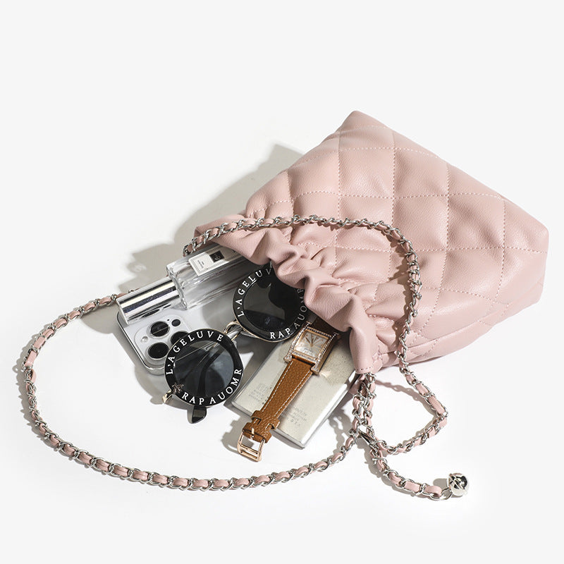 Niche High-grade Rhombus Garbage Style Chain Shoulder Bags