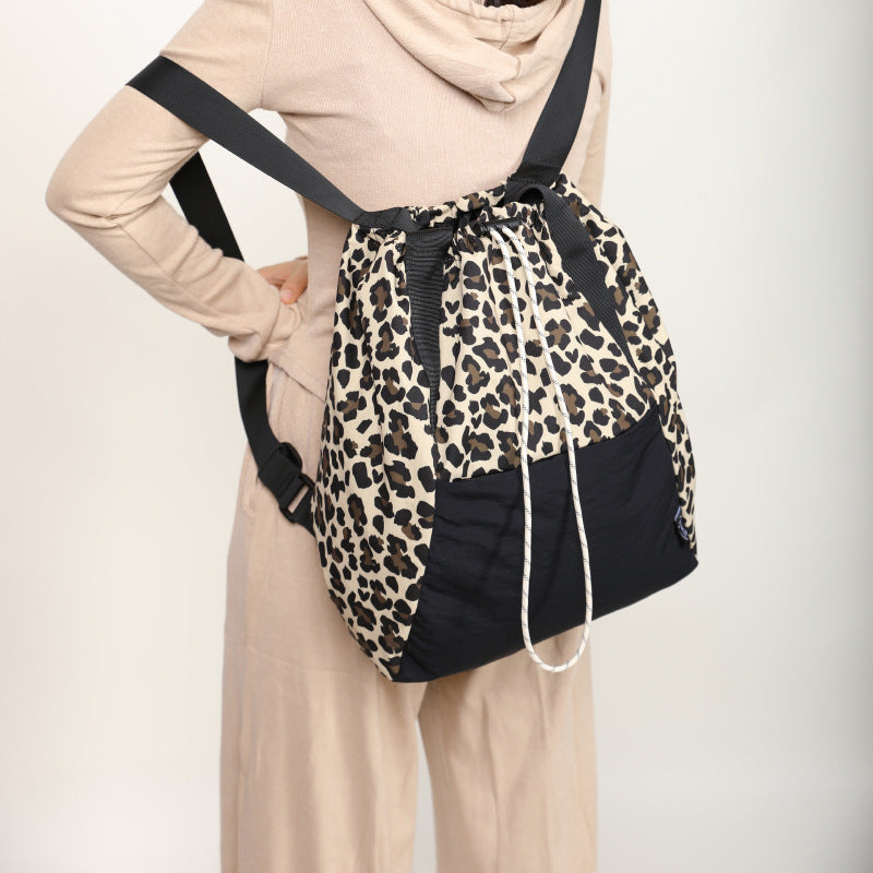 Women's Nylon Contrast Color Yoga Large Capacity Backpacks