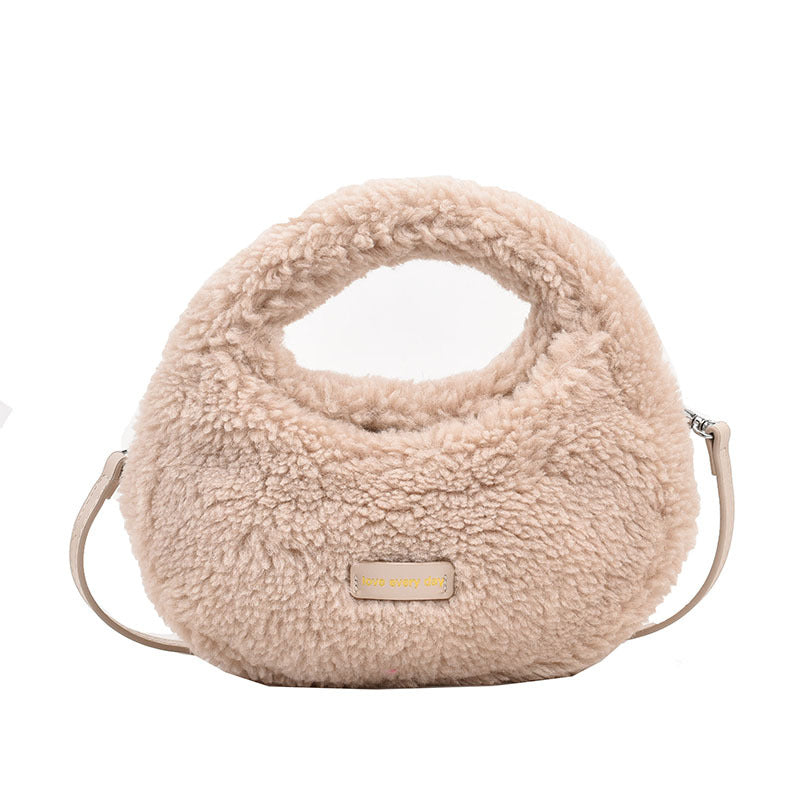 Women's Design Lamb Wool Fashionable Korean Style Crossbody Bags