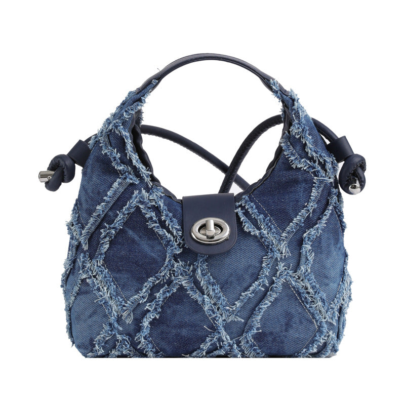 Women's Autumn Design Popular Fashion Rhombus Canvas Crossbody Bags