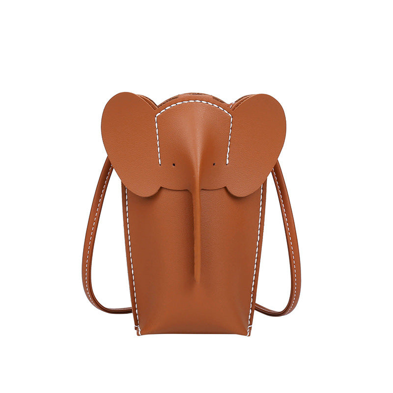Women's Mini Elephant Gift Self-made Hand-woven Material Shoulder Bags