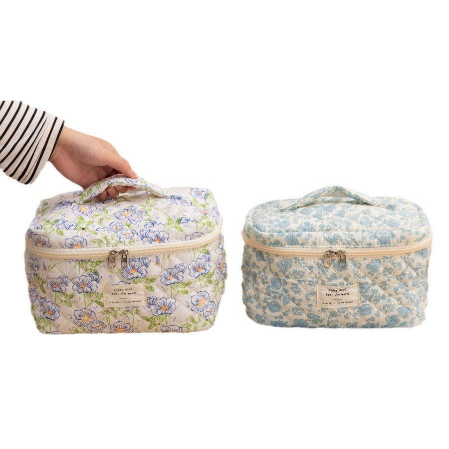 Portable Large Capacity Floral Storage Carrying Cosmetic Bags