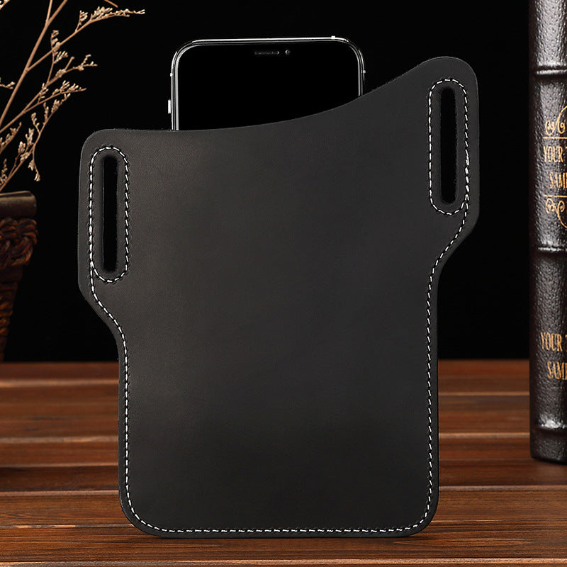 Men's Mobile Portable Cell Cowhide Wrist Hanging Phone Bags