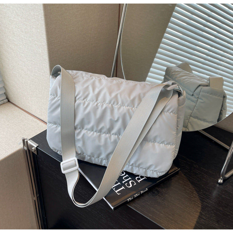 Commuter Cotton Clothing Trendy Fashion Solid Crossbody Bags