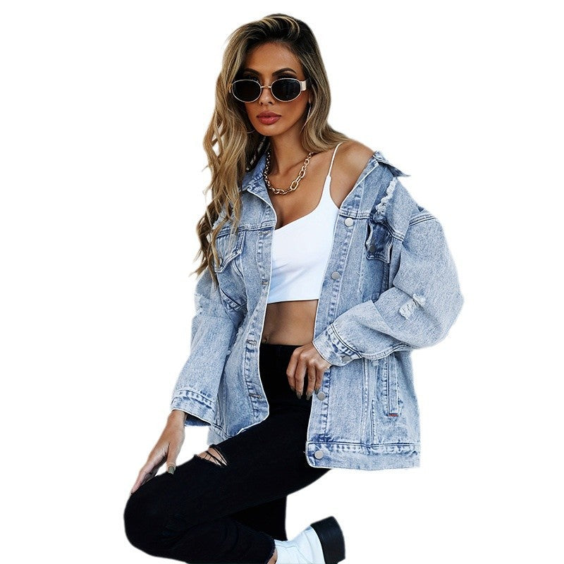 Women's Nice Design Sense Niche Tooling Ripped Coats