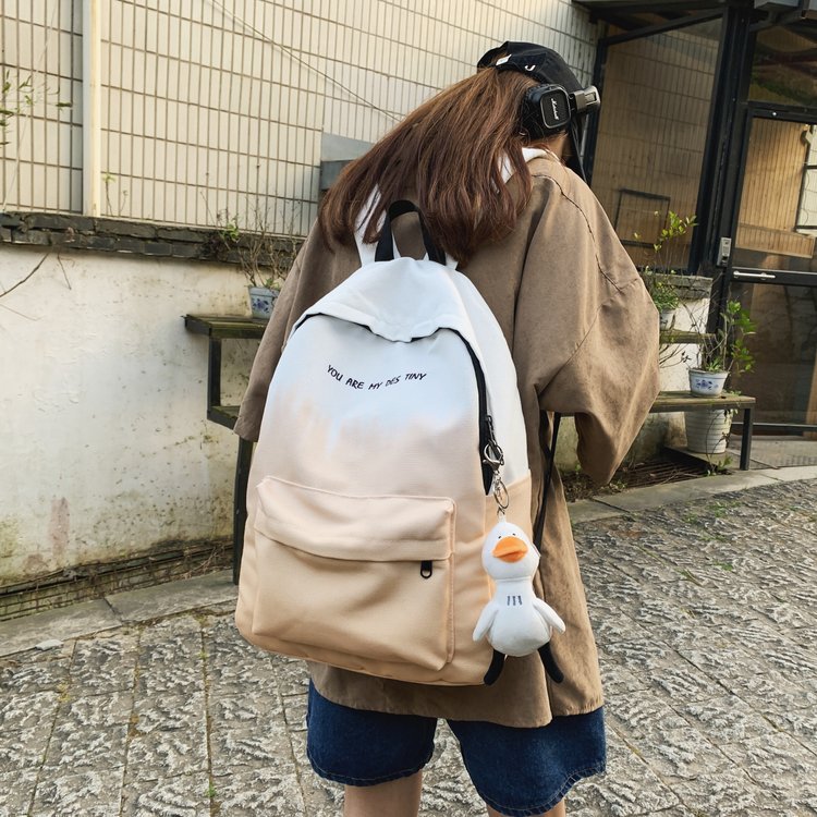Korean Style Gradient Primary Female College Backpacks