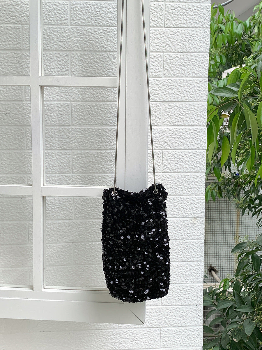 Women's Korean Style Colorful Sequin Design Fashionable Soft Bags