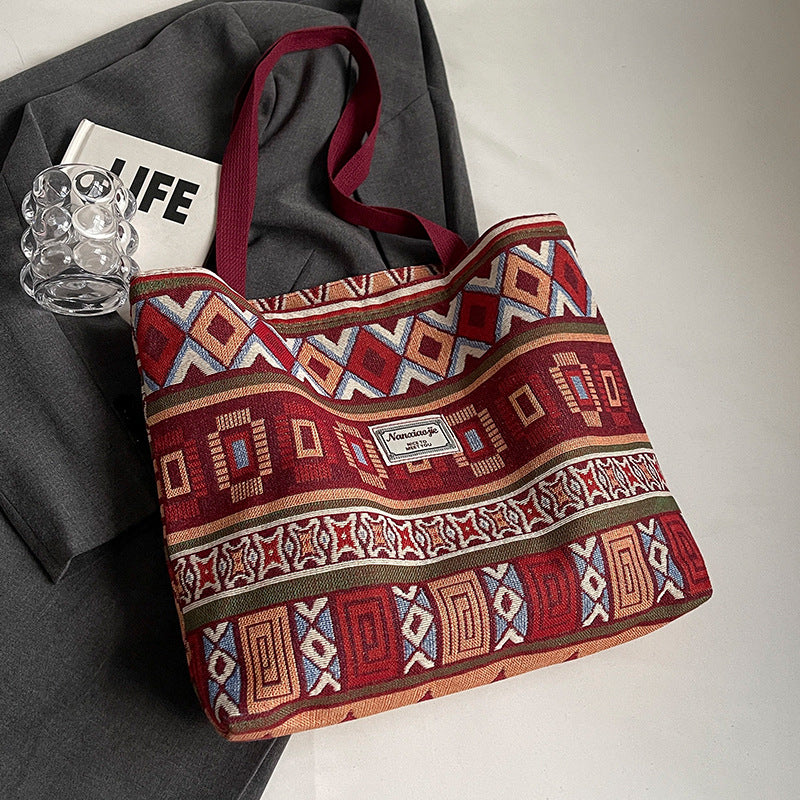 Women's Large Capacity Canvas Retro Easy Matching Shoulder Bags
