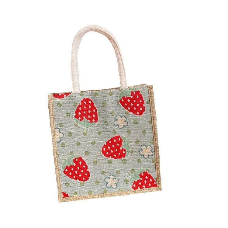 Portable Linen Cartoon Creative Knitting Korean Shoulder Bags