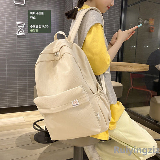 Female Korean Junior High Cute Solid Color Backpacks