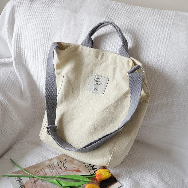 Women's Canvas Simple Literary Trends Fashion Large Crossbody Bags
