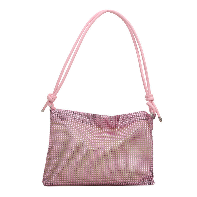 Women's Fashion High Texture Net Drill Niche Simple Shoulder Bags