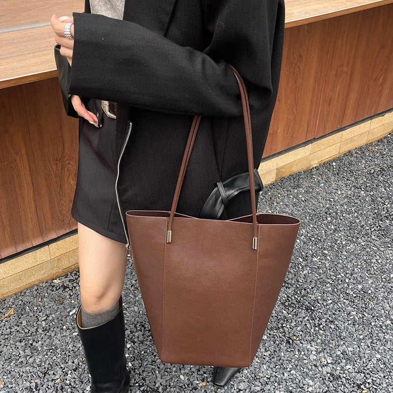 Women's Genuine Leather Cowhide Idle Style Large Crossbody Bags