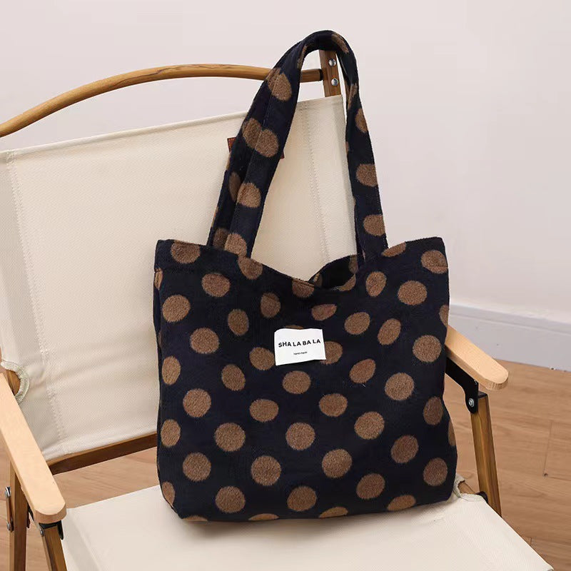 Women's Woolen Fashion Plaid Leopard Print Big Armpit Bags