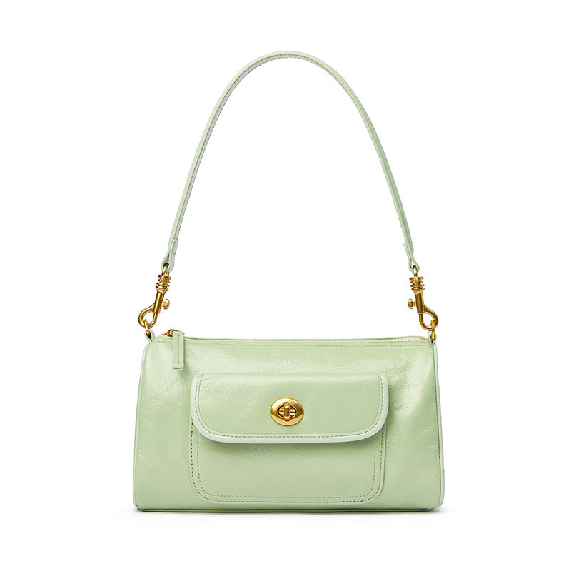 Women's High-grade Leather Pillow Fashionable Retro Underarm Shoulder Bags