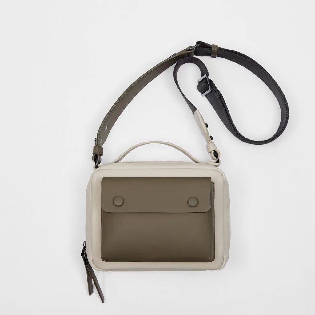 Men's New Simple Fashion Color Matching Small Square Bags