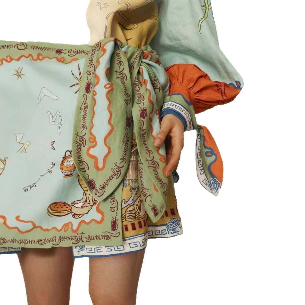 Fashion Casual Linen Shirt Collar Fake Dress