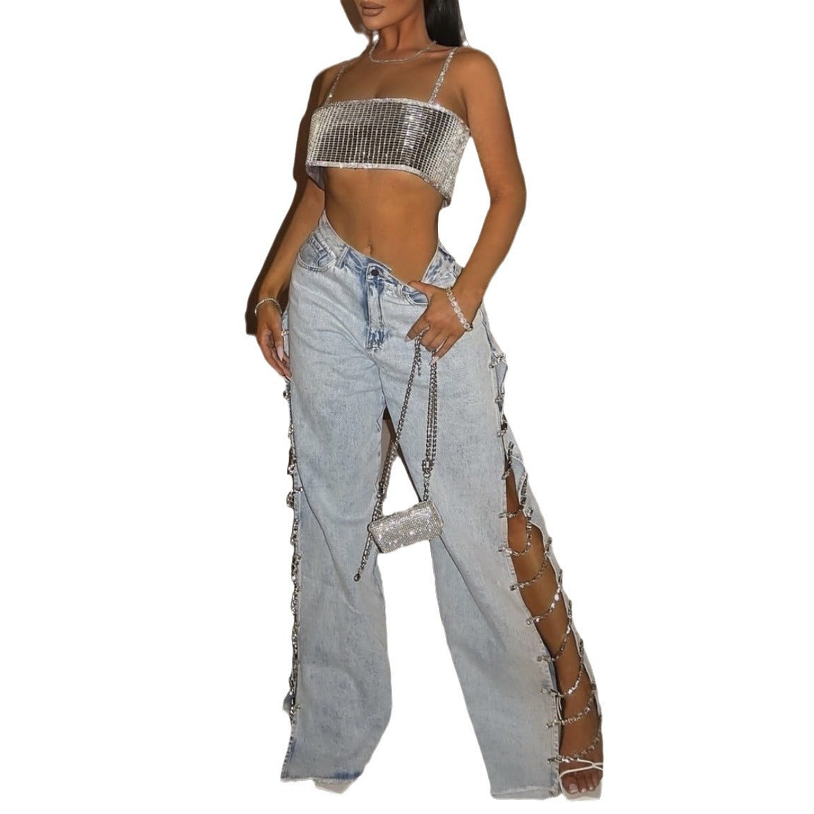 Women's Hot Thin Straight Summer Slimming Side Jeans