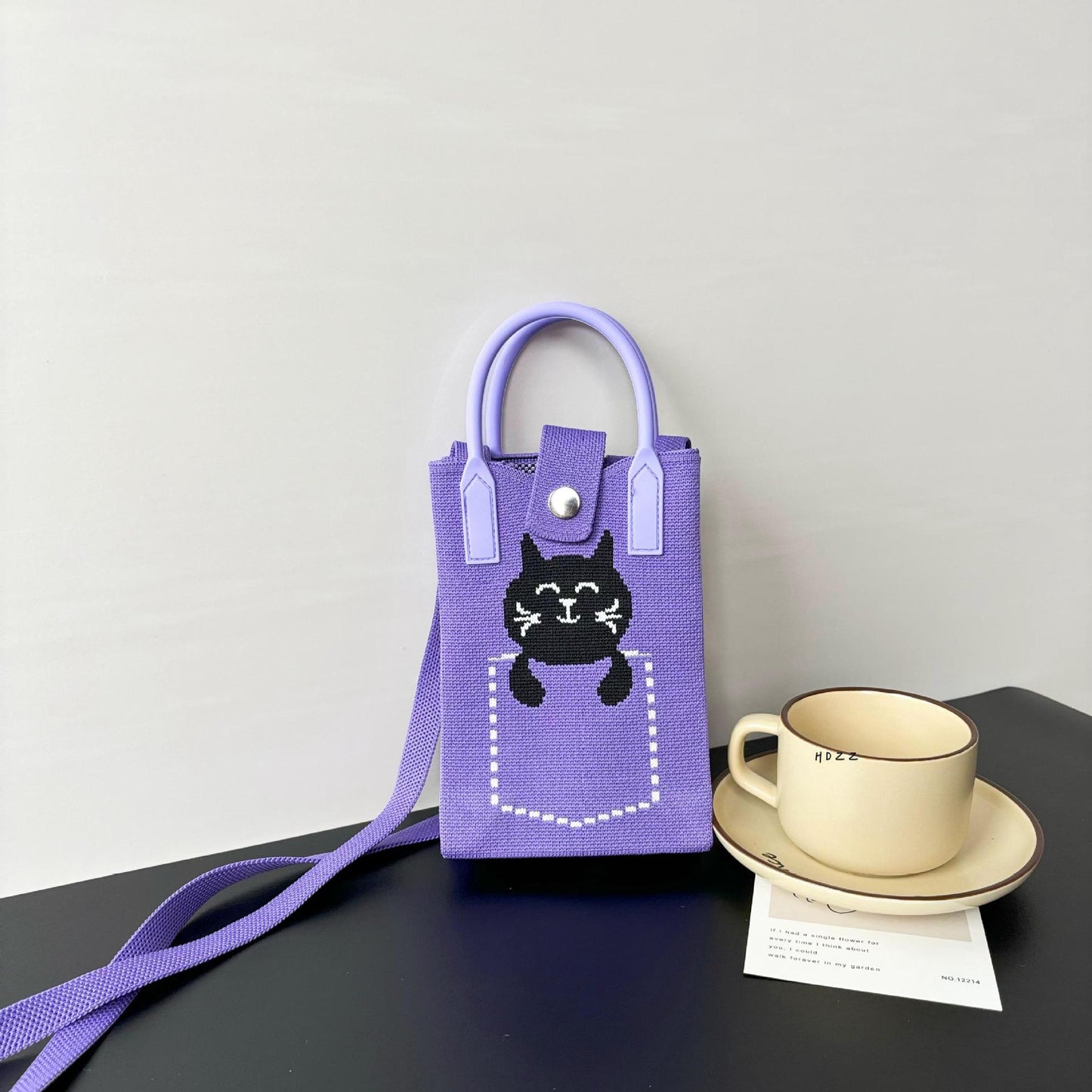 High Sense Mobile Cartoon Knitted Dopamine Bags