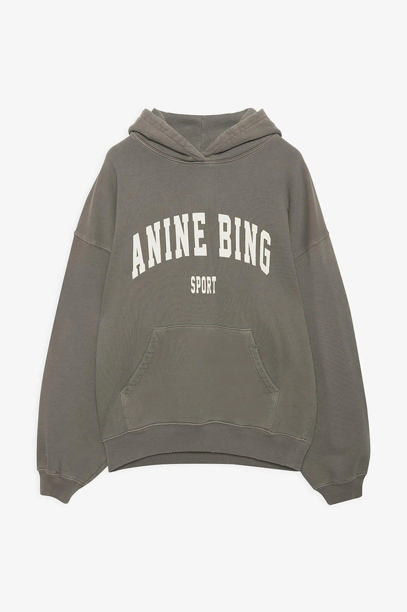 Women's Niche Classic Letter Printing Dyed Fried Color Sweaters