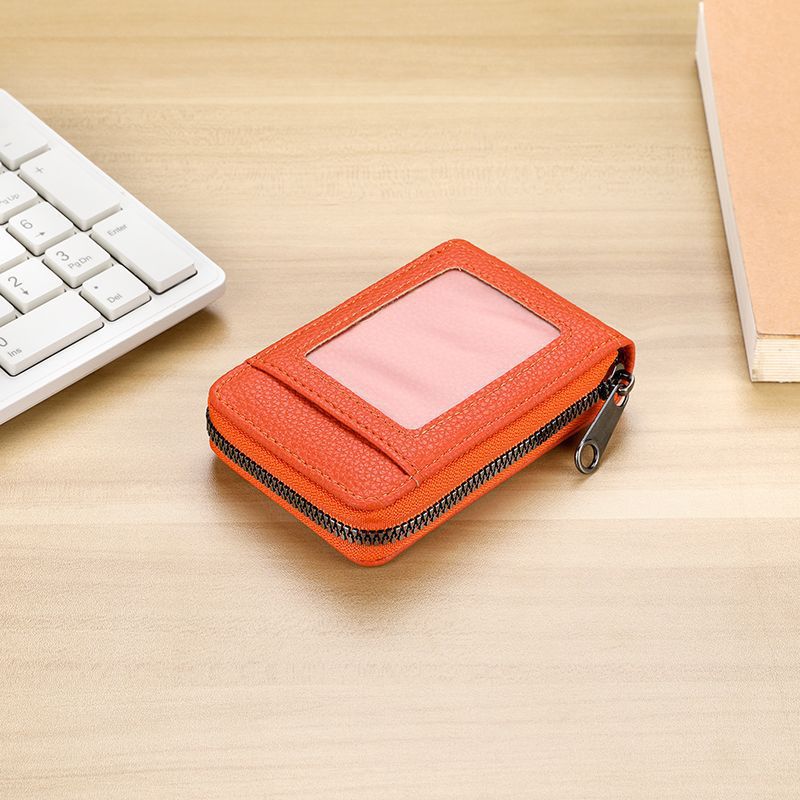 Women's Expanding Korean Style Portable Short Bank Zipper Card Holder