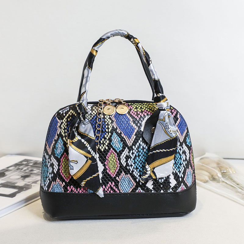 Women's Fashion Printed Portable Shell Silk Scarf Bags